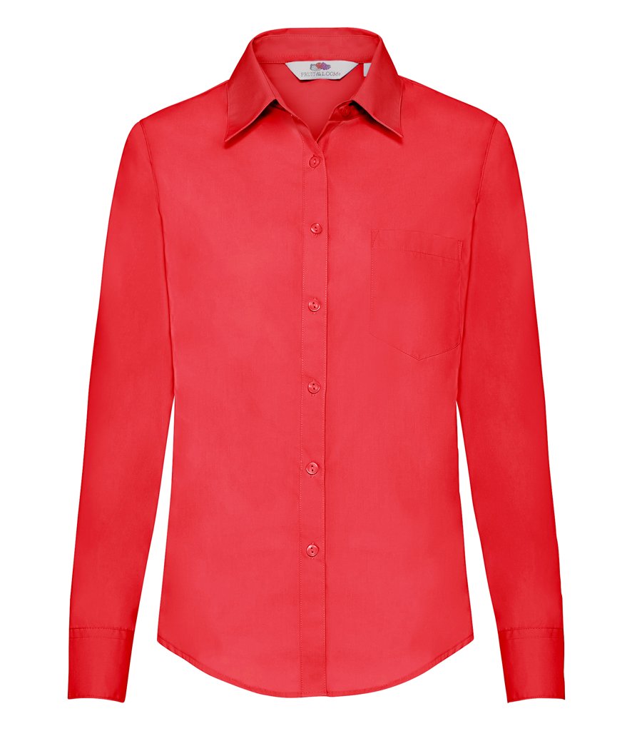 Fruit of the Loom Lady Fit Long Sleeve Poplin Shirt