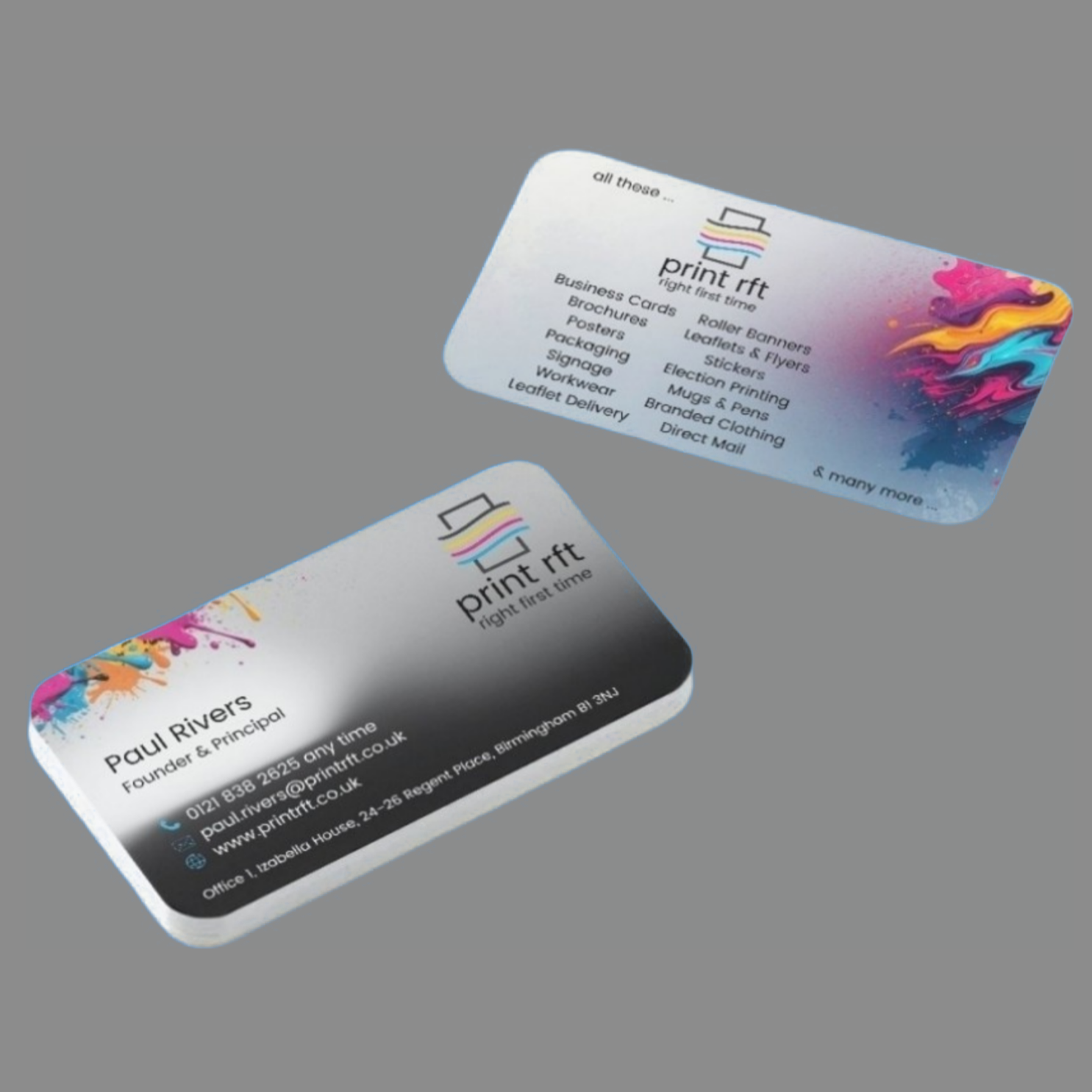Premium Matt Business Cards (250) (MD&PR) (Round Corners) (Double Sided) DESIGN & PRINT INCLUDING FREE DELIVERY BY DPD
