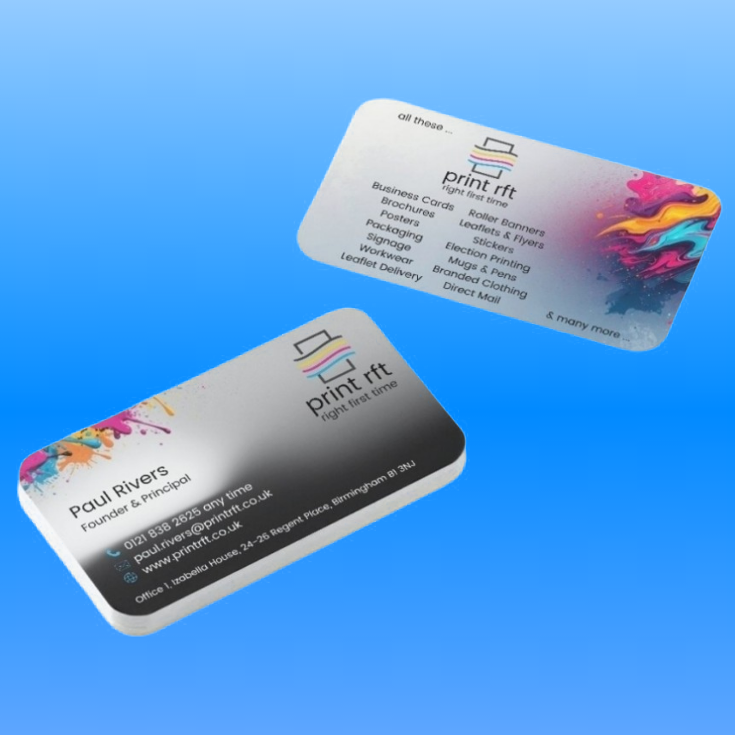 Premium Gloss Business Cards (250) (POR) (Rounded Corners) (Double Sided) PRINT ONLY NO DESIGN - INC. FREE DESIGN CHECK AND FREE DELIVERY TO YOU BY DPD